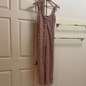 Polka Dot Jumpsuit in Brown and White